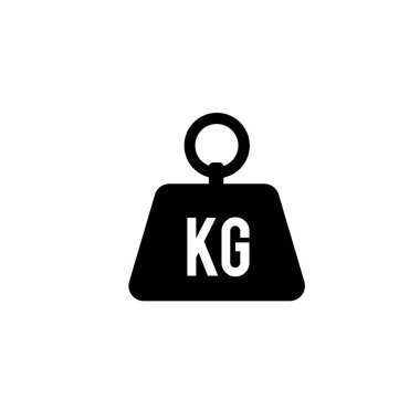 Kilogram simgesi düz biçimi beyaz arkaplan üzerinde izole