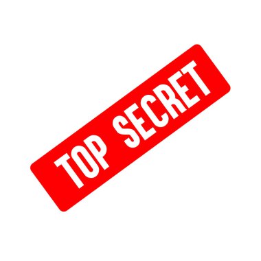 Beyaz üzerine çok gizli kırmızı damga. resimleme,