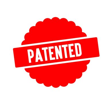 Patentli etiket. Patentli kırmızı bant işareti. patentli.