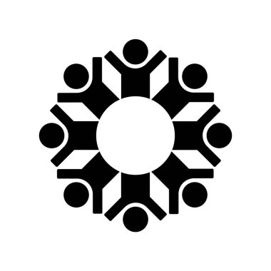 Takım çalışması simgesi beyaz arkaplanda izole edildi.