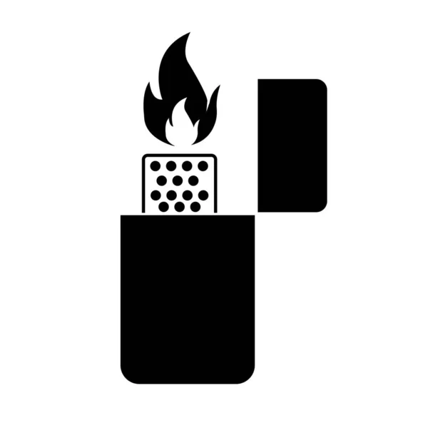 Зажигалка Икона Изолированный Белом Фоне — стоковое фото