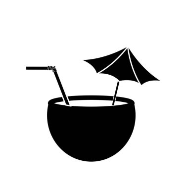 Yaz İçeceği Gevşeme Çizim Sembol Tasarımı