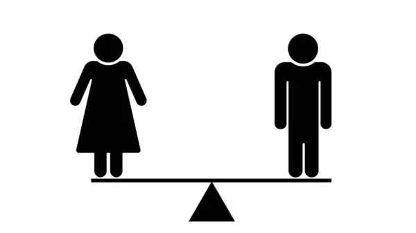 Жіночі Чоловічі Знаки Тлі Масштабів Концепція Гендерної Рівності — стокове фото