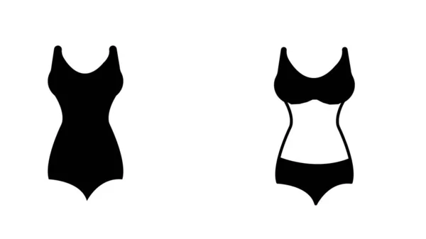 Kostium Kąpielowy Symbolem Kobiety Ikonami — Zdjęcie stockowe