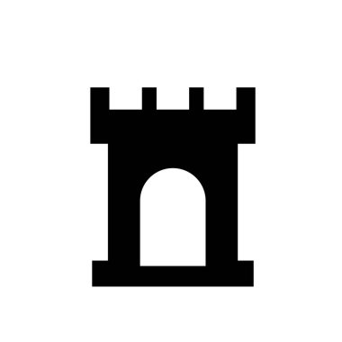 Beyaz arkaplanda Castle simgesi logosu izole edildi