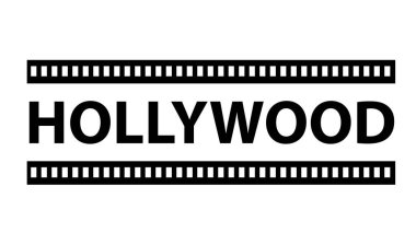 Hollywood afişi. Siyah harfler izole