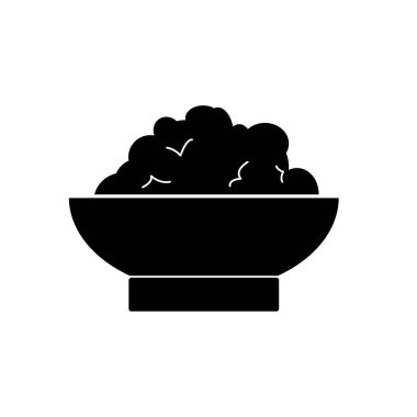 Mısır gevreği beyaz arkaplanda siyah simge