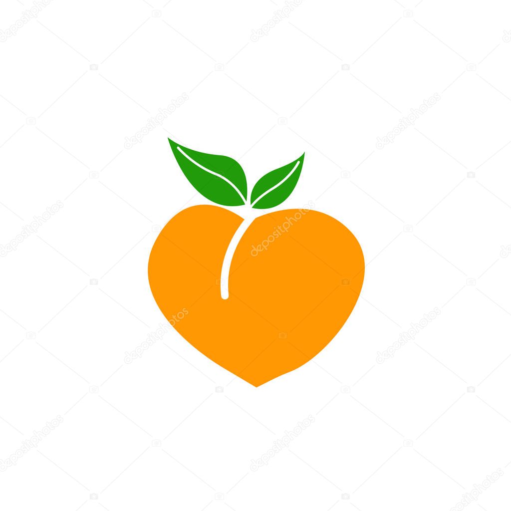 peach icon design isolated on White background.