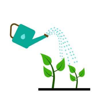 Bitki yetiştirme ile illüstrasyon. Toprakta filizlenen.