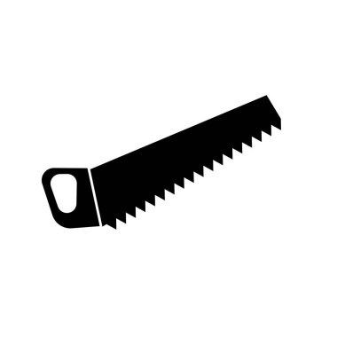 Testere / kesme aracı basit simge beyaz arkaplan izole.