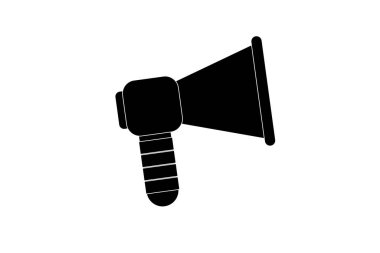 Beyaz arka grond üzerine megafon simgesi çizimi