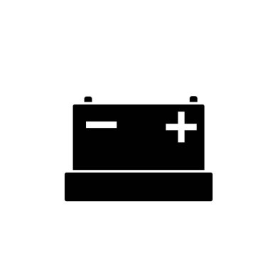 Araba aküsü simgesi düz. Basit illüstrasyon simgesi