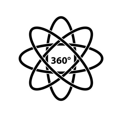 Açı 360 derece işaret simgesi. Geometri matematik sembolü. 