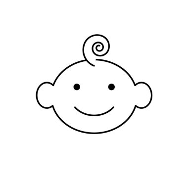 Baby face icon. Child with smile sign. Newborn symbol