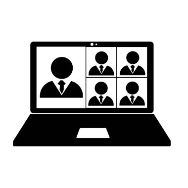 Mesafe iletişim konsepti. Çevrimiçi grup toplantısı