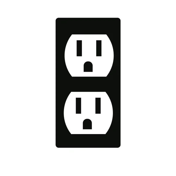 Socket Icon Ilustrace Plochého Stylu Bílém — Stock fotografie