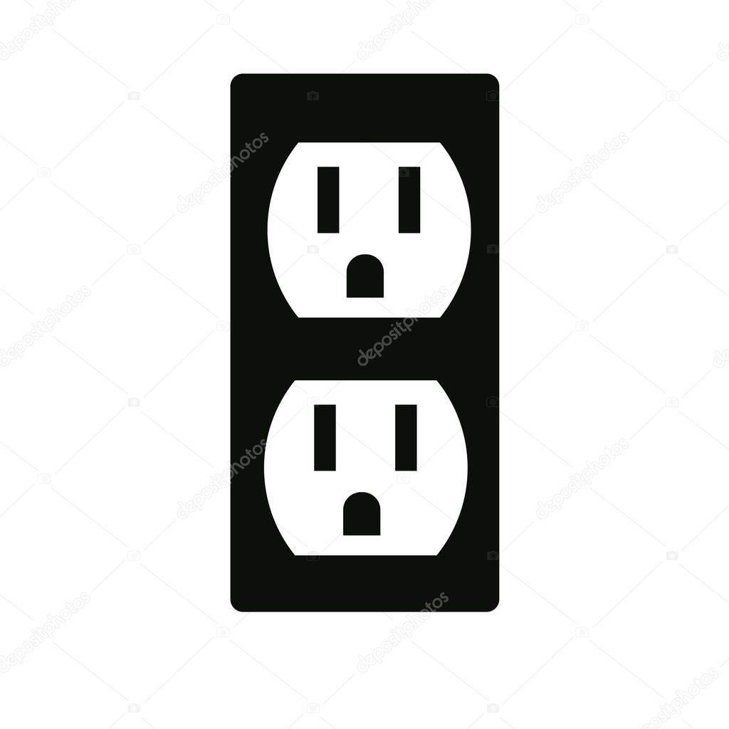 Socket icon  Flat style illustration on white