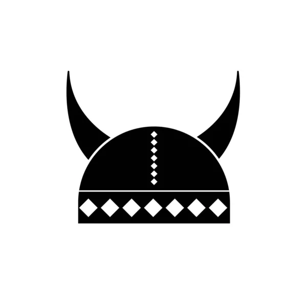 Ikona Kasku Viking Ilustracja Białym — Zdjęcie stockowe