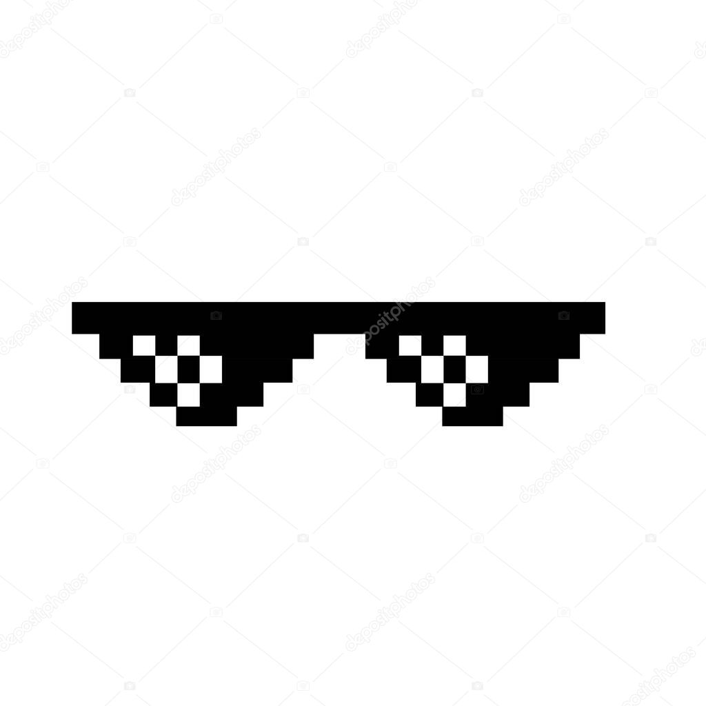 Pixel glasses  icon. on white background