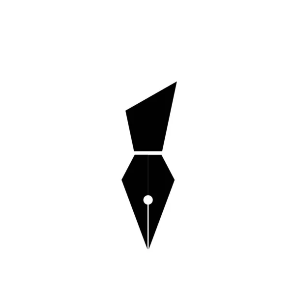 Значок Ручки Фонтана Плоская Иллюстрация Дизайна Белом Фоне — стоковое фото