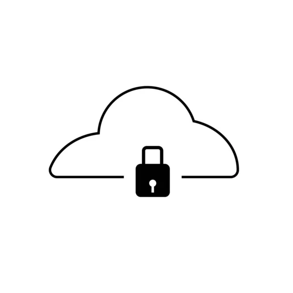 Cloud Security System Protection Icon Design — 图库照片