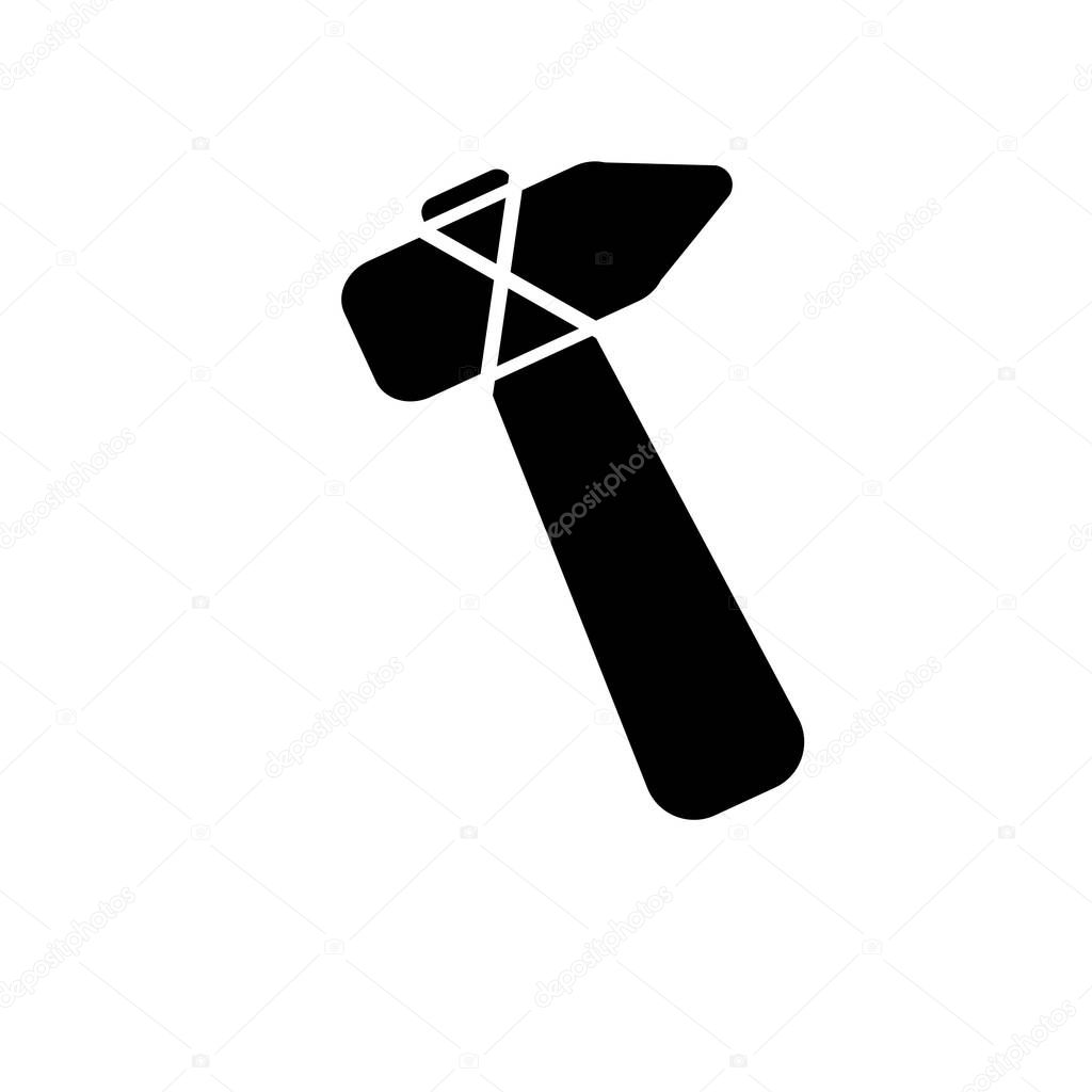 The hammer icon. Hammer symbol. Flat illustration