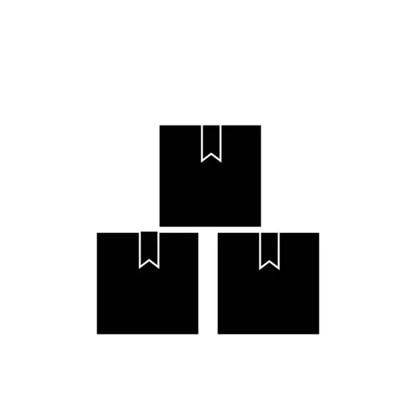 Beyaz Arkaplanda Karton Kutu Simgesi — Stok fotoğraf