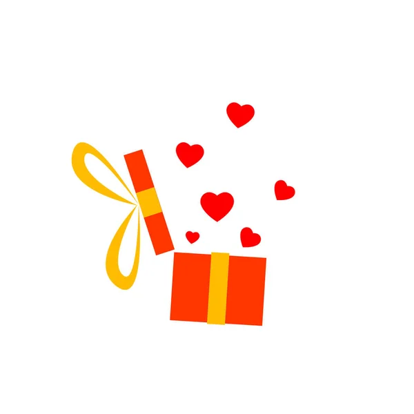 Open Gift Box Flying Out Red Hearts — Stock Photo, Image