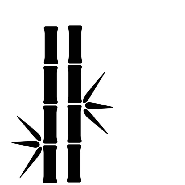 Black Bamboo Logo Icon Template Symbol — Stock Photo, Image