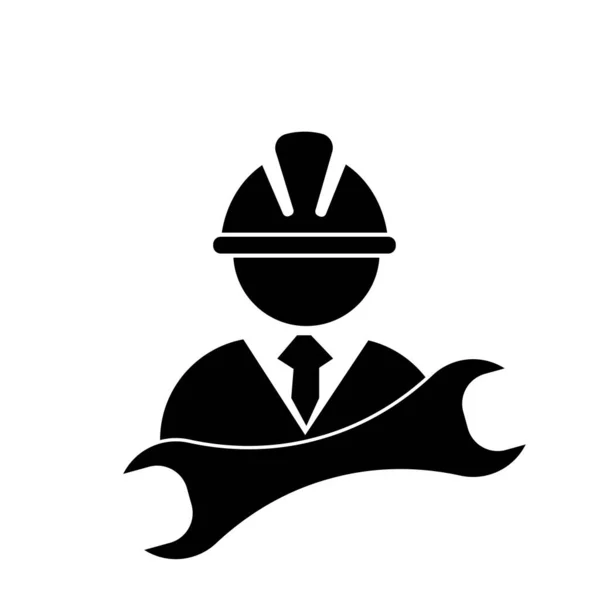 Icono Del Glifo Servicio Símbolo Negro Plano —  Fotos de Stock