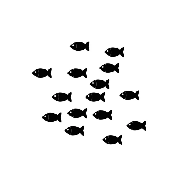 Silhouettes School Fish Marine Life — Stock Photo, Image