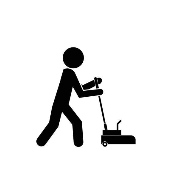 Man Sweeping Icon Element Man Cleaning Icon — Stock Photo, Image