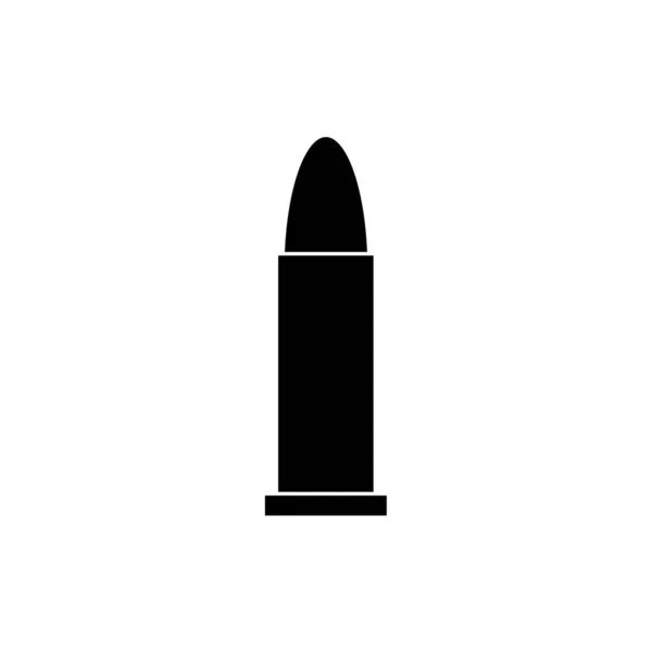 Fekete Bullet Ikon Elszigetelt Fehér Háttér — Stock Fotó