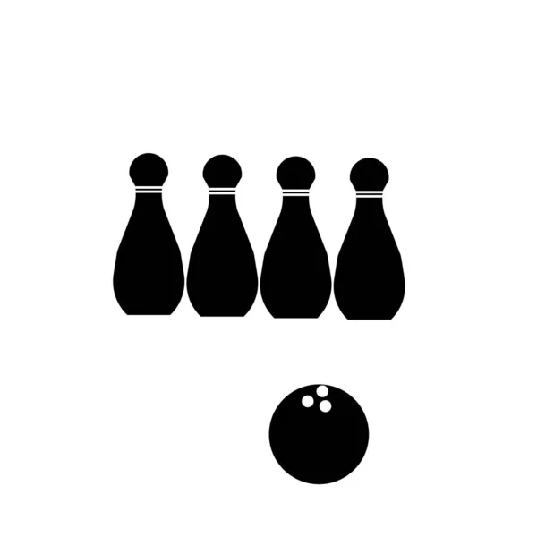 Bowling ball and pins icon illustration