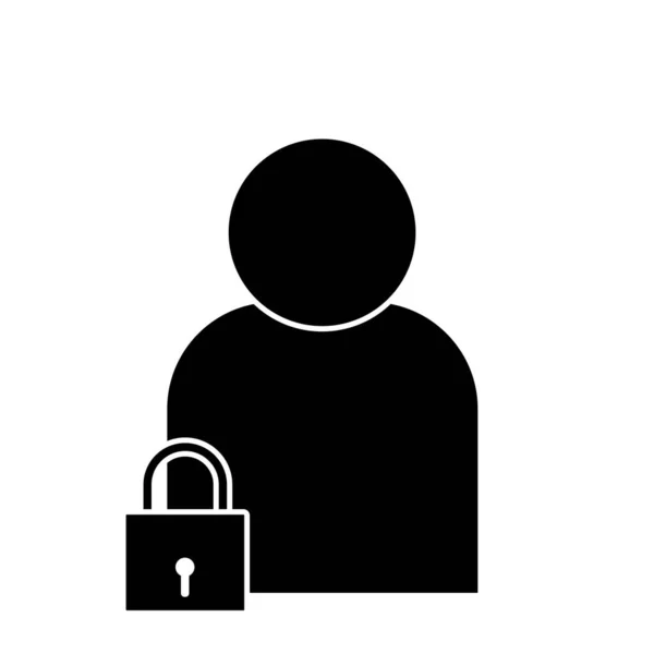 Profile Lock Flat Icon Illustration White — Stock Photo, Image