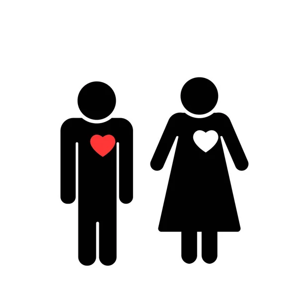 Symbols Man Woman Heart Them — Stock Photo, Image