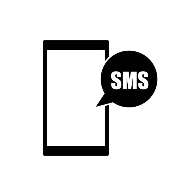Okostelefon Sms Üzenet Ikonnal Lapos Illusztráció — Stock Fotó
