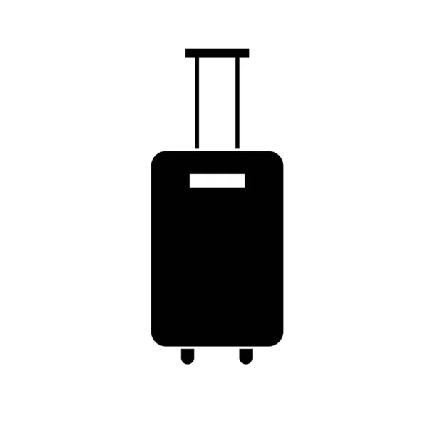 Black Travel Suitcase Icon Isolated White Background — Stock Photo, Image