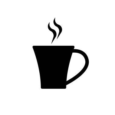 kahve bardağı simgesi tasarımı beyaz üzerine şablon