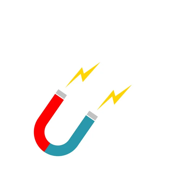 Beyaz Üzerinde Manyetizma Simgesi Logo Şablonu — Stok fotoğraf