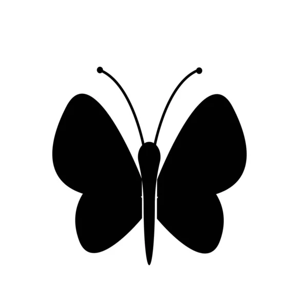 Isolierter Schmetterling Schwarze Silhouette — Stockfoto