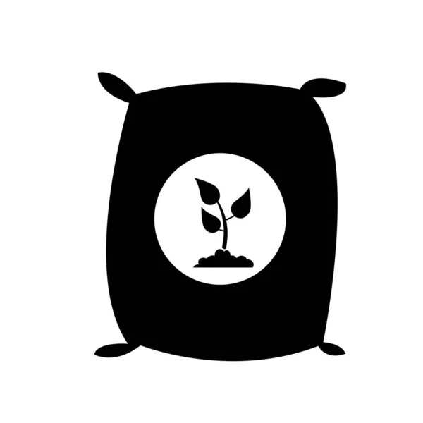 Ikona Nawozu Czarna Ilustracja Symbol Nawozu — Zdjęcie stockowe
