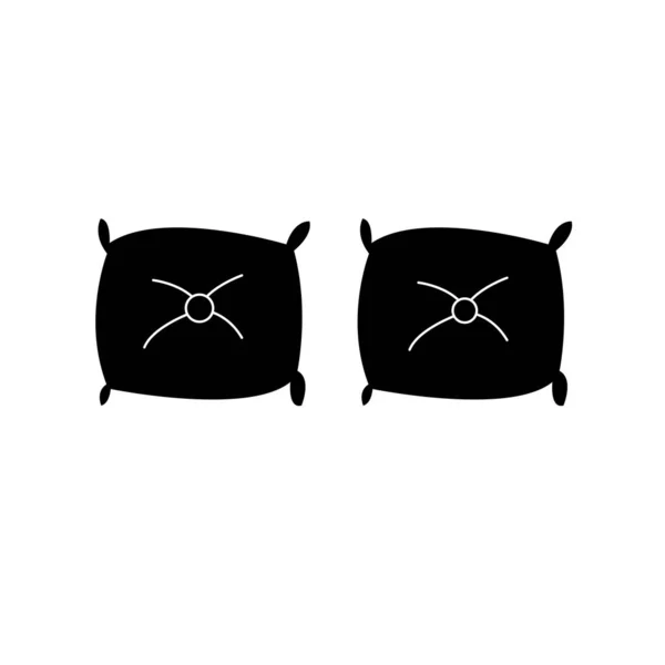 Pillow Flat Cartoon Set Home Interior Textile — Stock Photo, Image