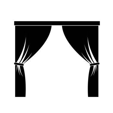 Perde simgesi illüstrasyon logosunun en iyisi 