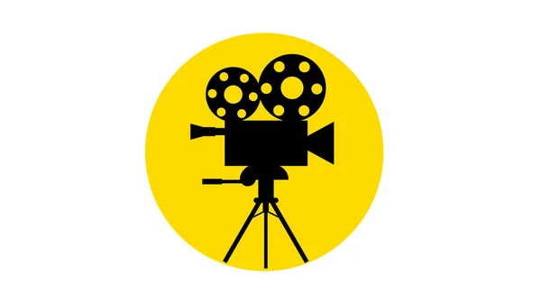 Ikona Kamery Kinowej Ilustracja Biały Obraz Tła — Zdjęcie stockowe