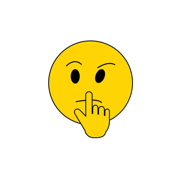 Silencio Emoji Cara Estilo Plano Icono Diseño —  Fotos de Stock