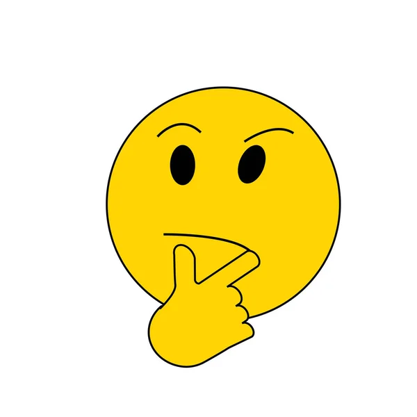 Emoji Pondering Face Isolated White Background — Stock Photo, Image