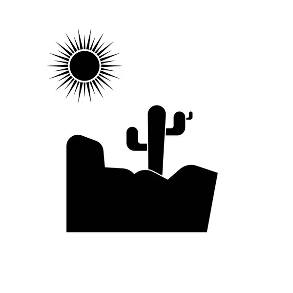 Desert Cactus Icon Element Landscape Illustration — Stock Photo, Image