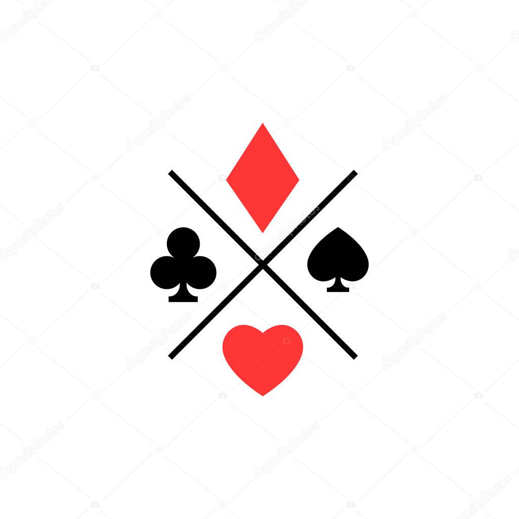 Card suit symbols iillustration on white background