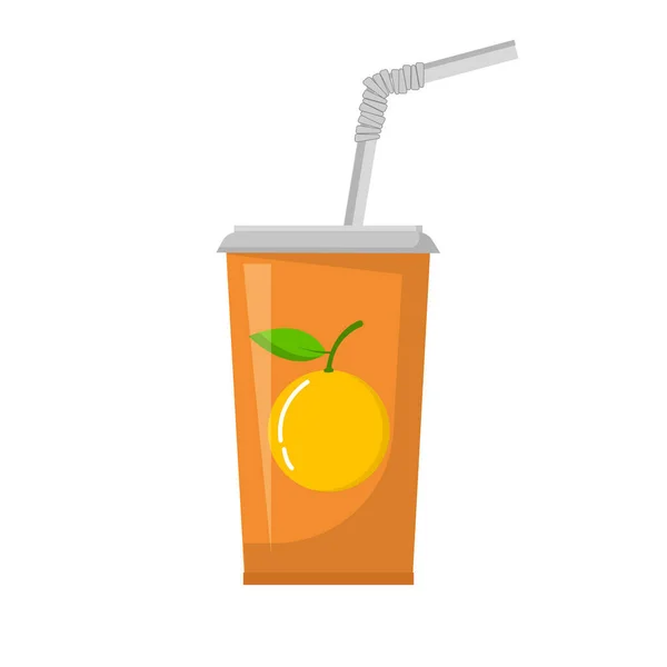 Bunte Flache Orange Limonade Dose Isoliert Auf Weißem Hintergrund — Stockfoto
